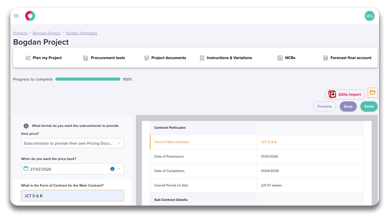 Tender Document Builder